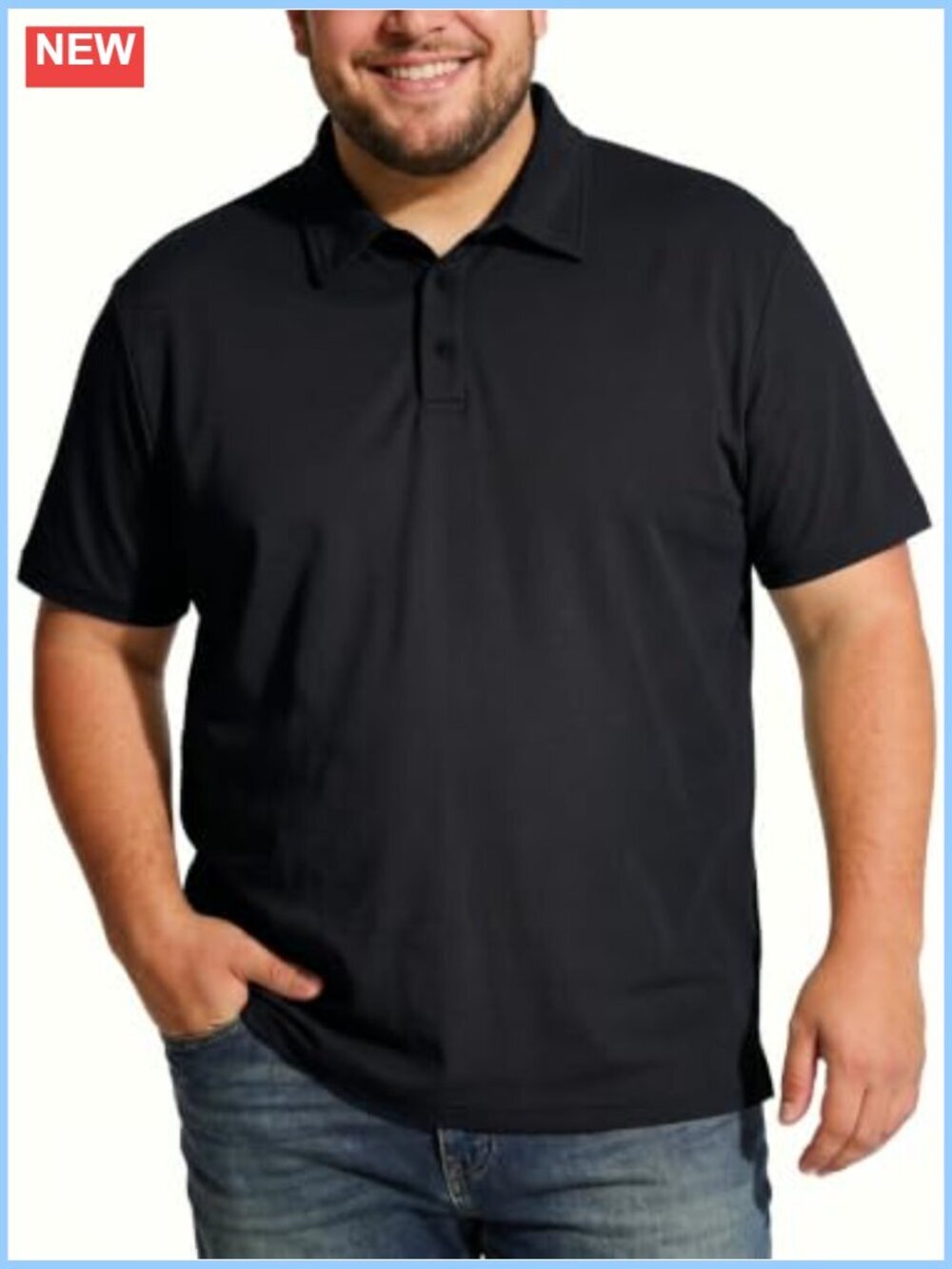 Big and Tall Men's Polo Shirts Moisture-Wicking 4XL-8XL Relaxed Fit Short Sleeve